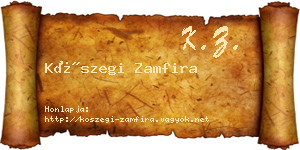 Kőszegi Zamfira névjegykártya